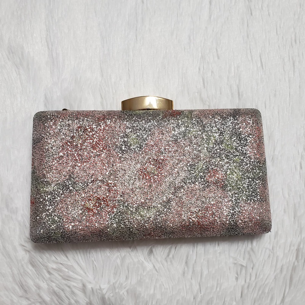 Sandra Roberts  Glitter Floral Clutch